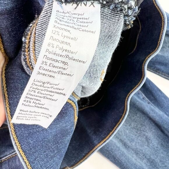 Spanx by Sara Blakely Jeans Womens Large Blue Dark-Wash Mid-Rise Skinny Fit - Picture 6 of 12